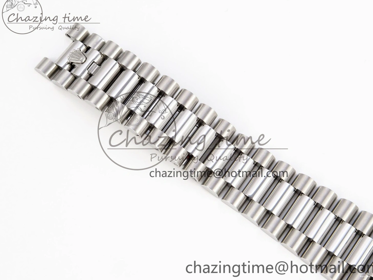 MiroTime 0426 QuickDry DayDate 40 SS GSF Gain Weight Blue Roman Dial Diamonds Bezel on President Bracelet A 1917